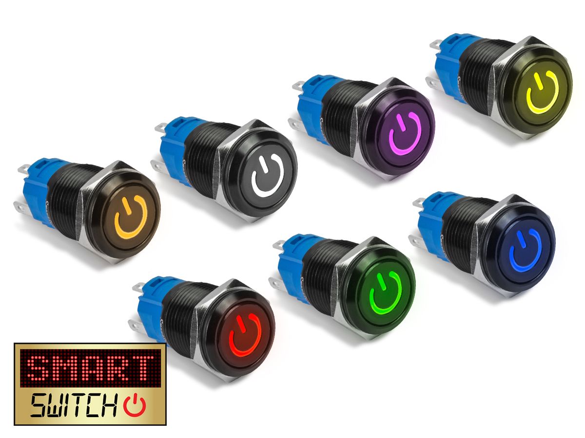 Details about   19mm Devil Eye® Power SPST Stainless Steel Push Button LED Metal Switch DE19 
