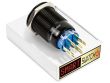 22mm 2NO2NC Black Aluminium ANGEL EYE HALO Latching LED Switch 12V/3A (19mm Hole) - PURPLE