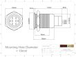 22mm 2NO2NC Black Aluminium ANGEL EYE HALO Latching LED Switch 12V/3A (19mm Hole) - PURPLE